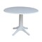 International Concepts Round 42, Round dual drop Leaf Pedestal Table, 30.3  inH, White, 42 W, 42 L, 30.3 in H, Wood, White K08-42DPT-27B - alternate 1